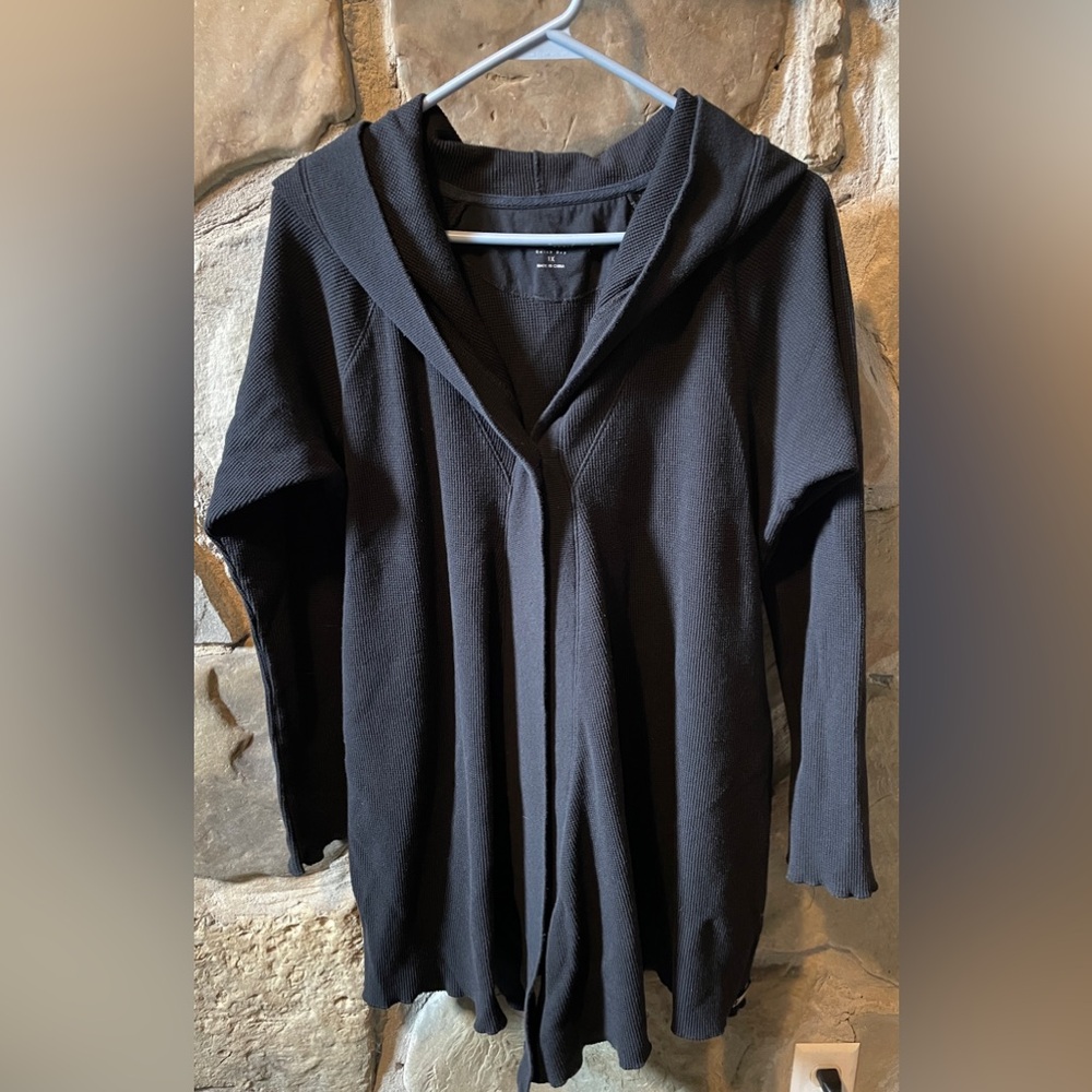 Calvin Klein Performance Black Waffle Thermal One Button Cardigan